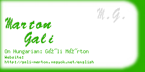 marton gali business card